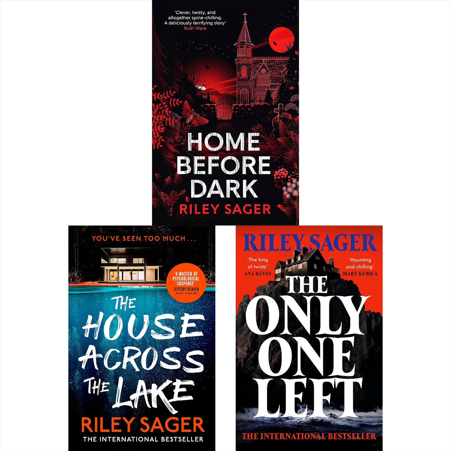 Riley Sager Thriller Collection: The House Across the Lake, The Only One Left, and Home Before Dark – Psychological Suspense and Unforgettable Twists