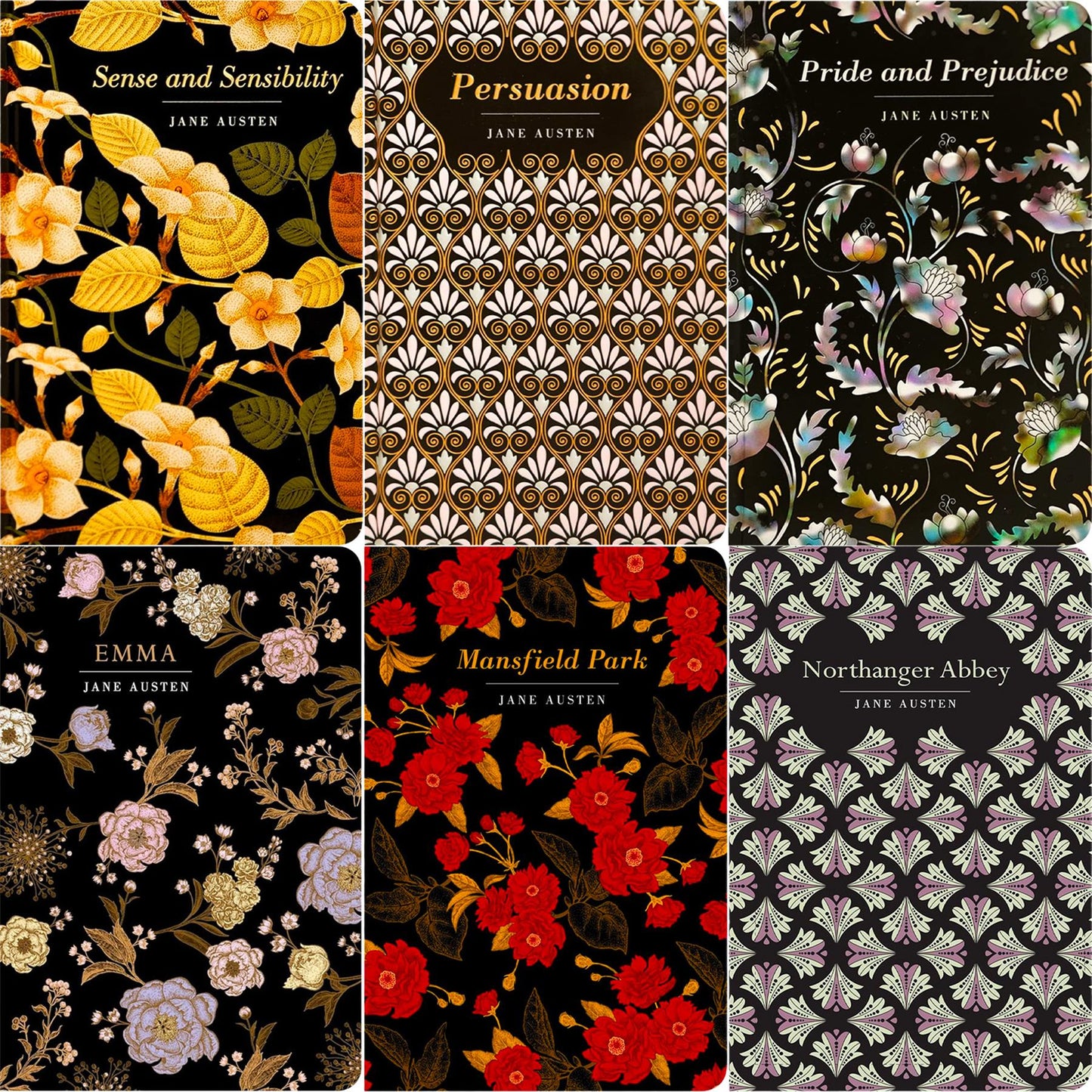The Complete Jane Austen Collection: Pride and Prejudice, Sense and Sensibility, Emma & More (Hardcover, 6 Books) – Timeless Romance & Social Commentary in Exquisite Chiltern Editions