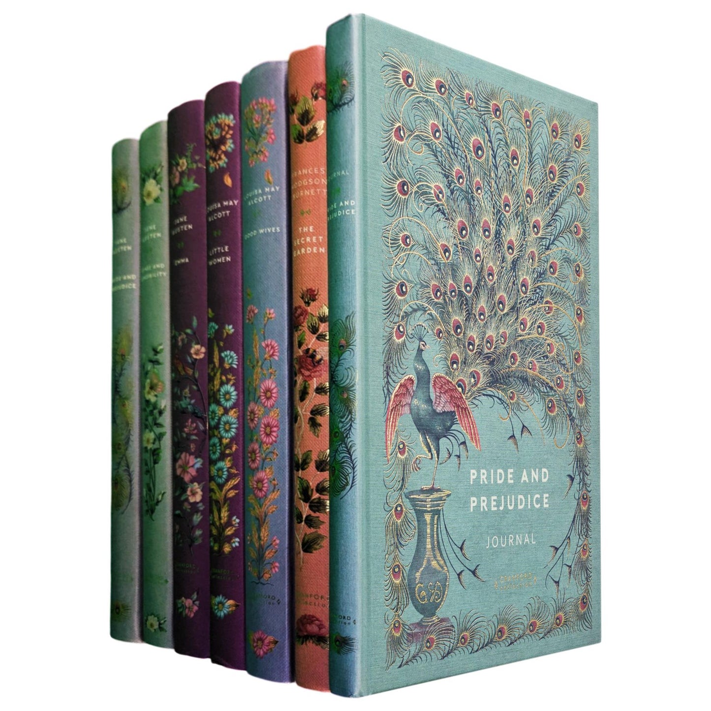 Pride and Prejudice by J. Austen, Little Women by L. M. Alcott, The Secret Garden by F. H. Burnett And More (Hardcover, 6 Books) with Journal – In A Beautiful Cranford Edition