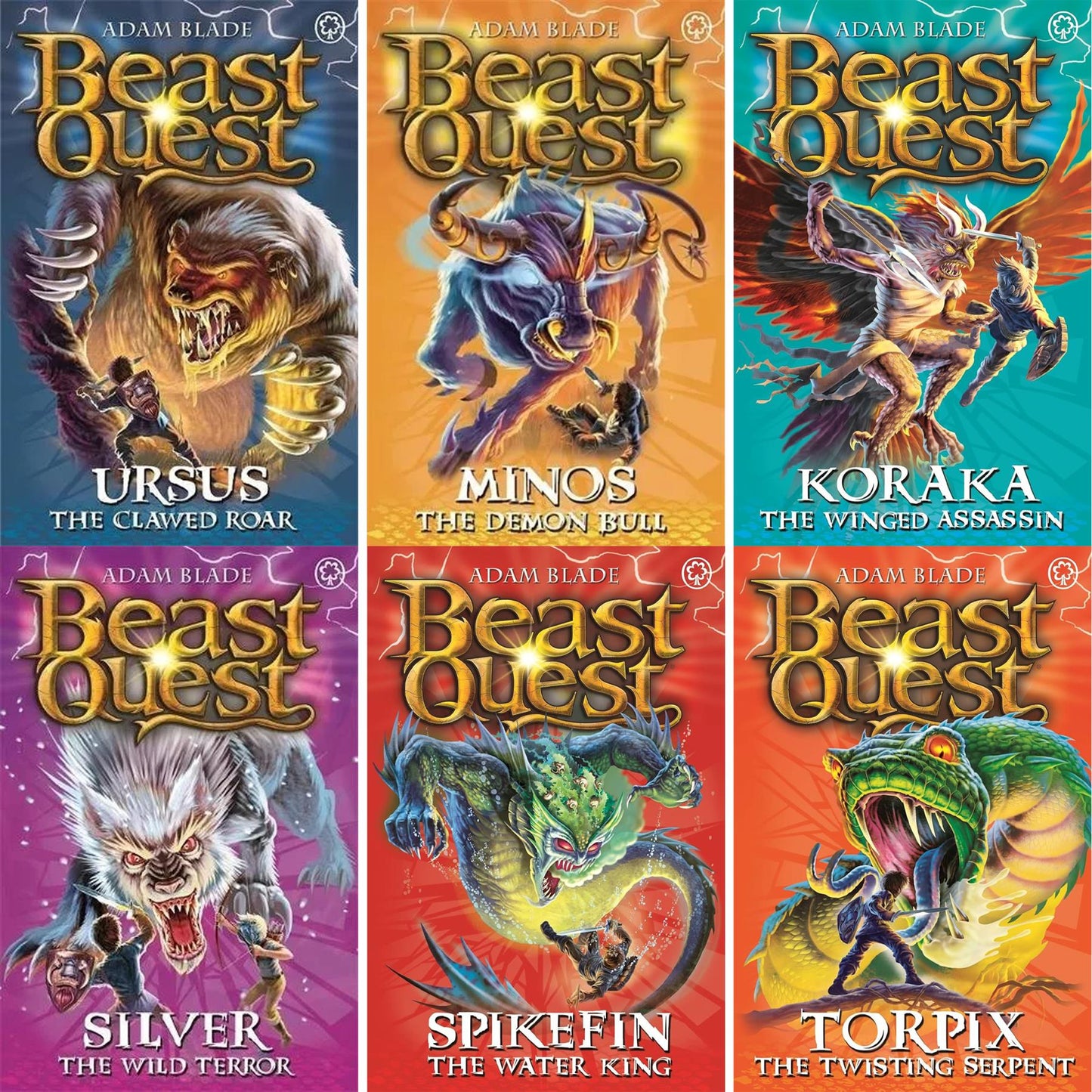 Beast Quest 30-Book Collection by Adam Blade: Fang the Bat Fiend, Komodo the Lizard King, Tecton the Armoured Giant & More – Complete Series 6-10 Adventure Set for Young Fans