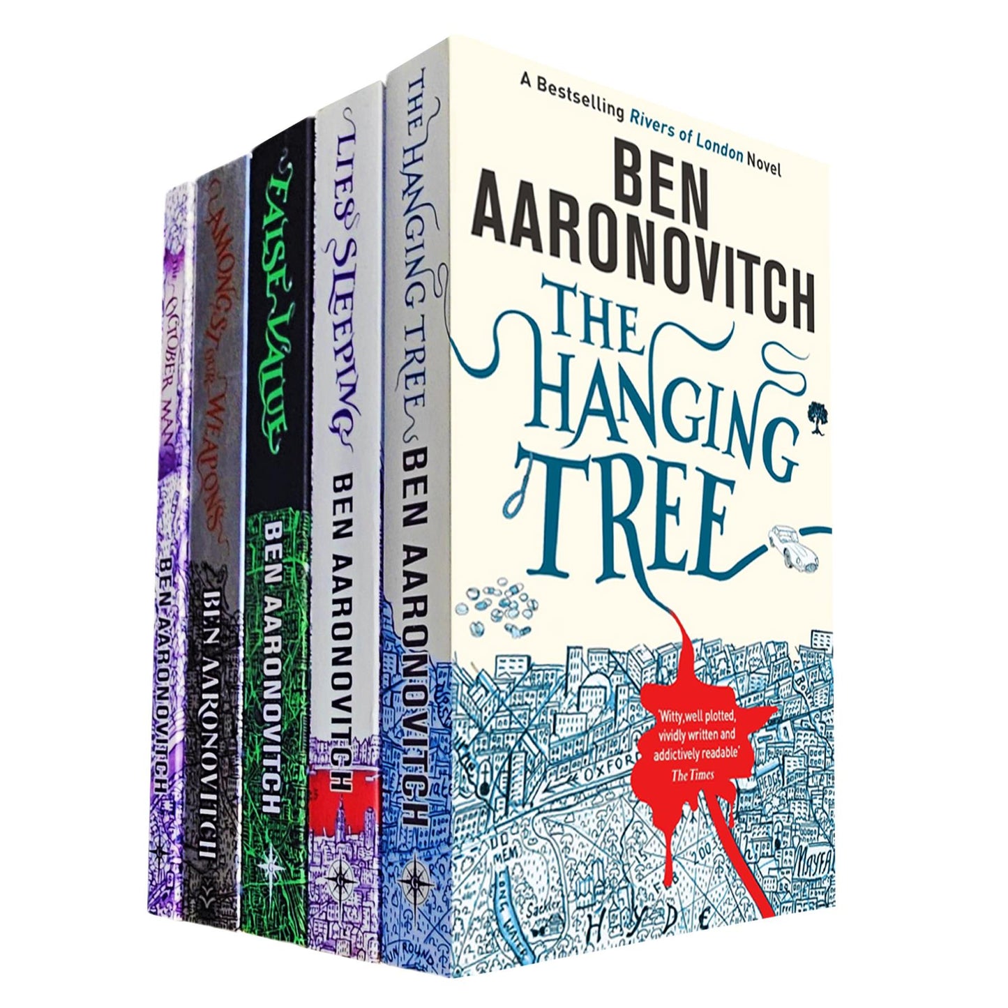 Ben Aaronovitch’s Magical Series Continuation: The Hanging Tree, The October Man, Lies Sleeping, False Value, and Amongst Our Weapons