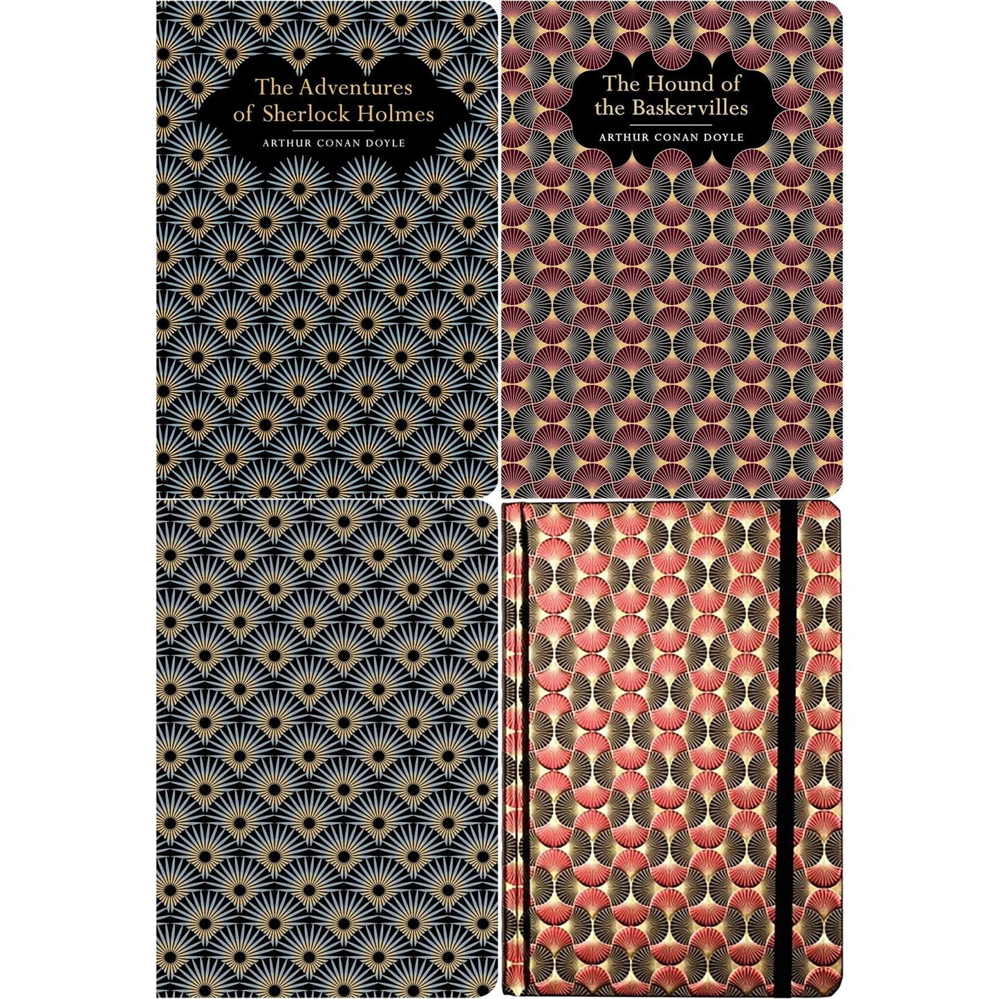 The Sherlock Holmes Collection: Adventures of Sherlock Holmes & The Hound of the Baskervilles (Hardcover, 2 Books) with Matching Notebooks – Classic Detective Tales in Exquisite Chiltern Editions