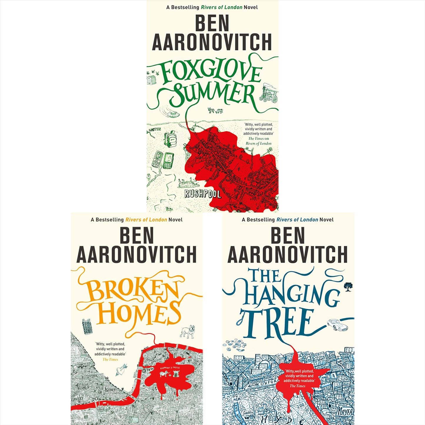 The Rivers of London Series by Ben Aaronovitch: Magical Investigations Continue in Broken Homes, Foxglove Summer, and The Hanging Tree