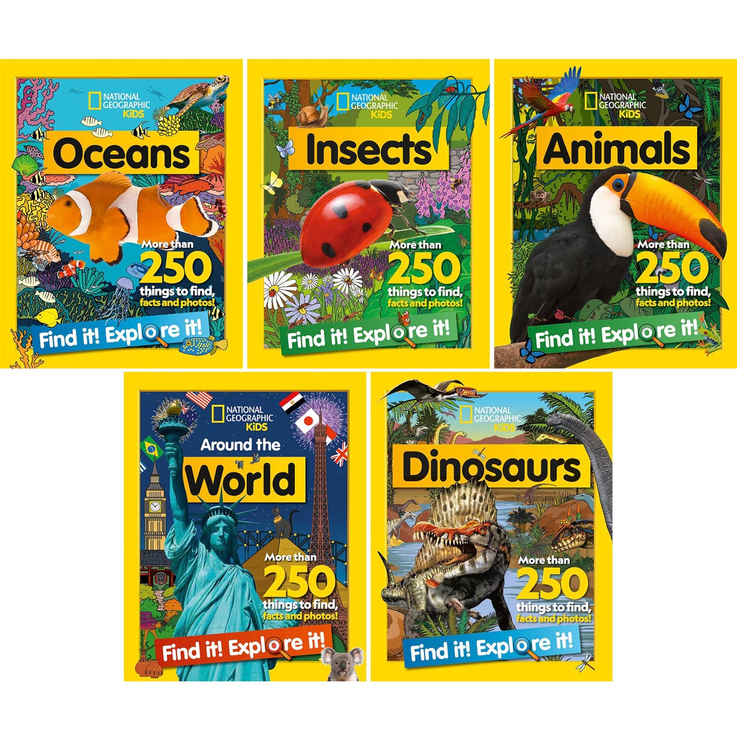 National Geographic Kids: Find It! Explore It! Collection – Interactive Adventures Across Oceans, Insects, Animals, Around the World, and Dinosaurs