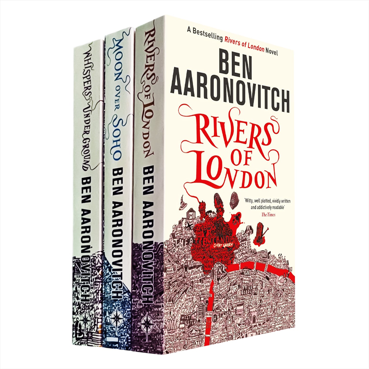 The Rivers of London Series by Ben Aaronovitch: The Magic Beneath London’s Streets in Rivers of London, Moon Over Soho, and Whispers Under Ground