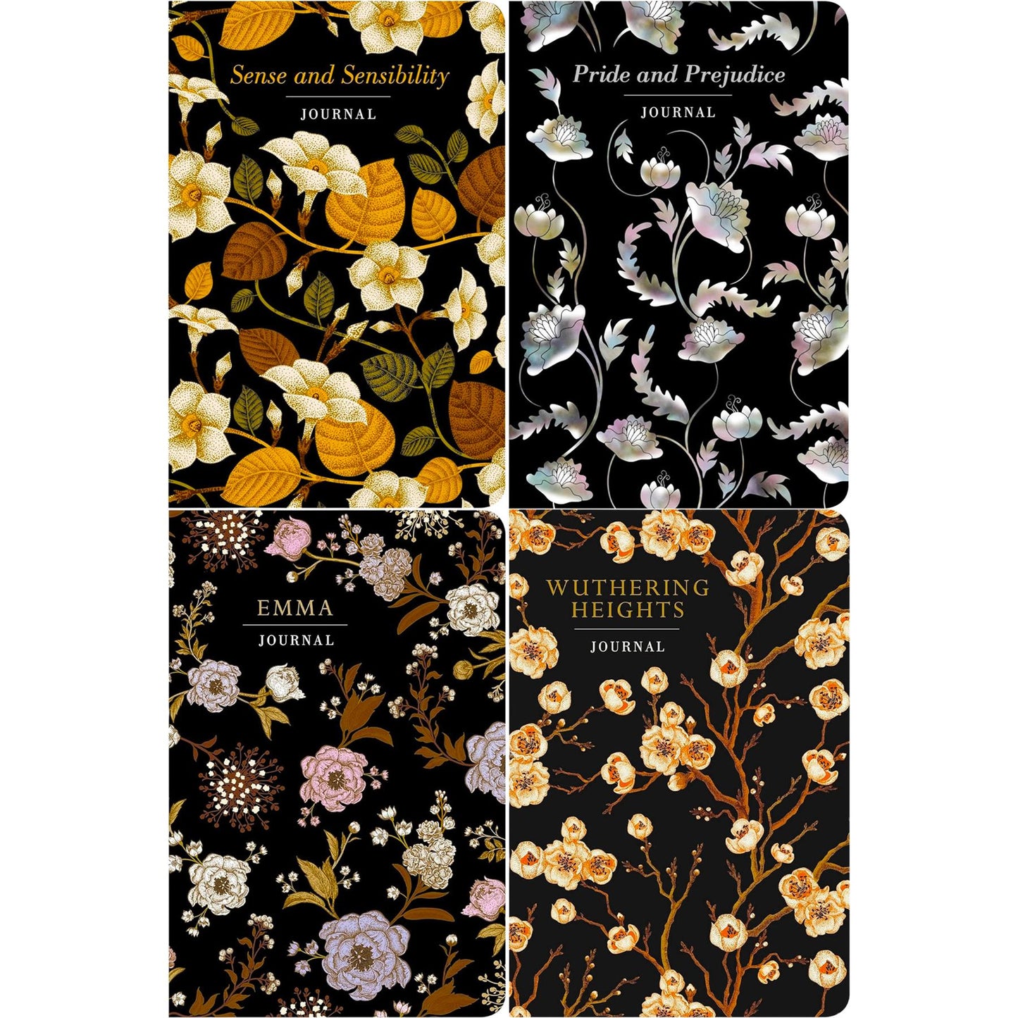 The Austen & Brontë Literary Classics Collection: Pride and Prejudice, Jane Eyre, Wuthering Heights & More (Hardcover, 9 Books) with Four Elegant Journals in Exquisite Chiltern Editions