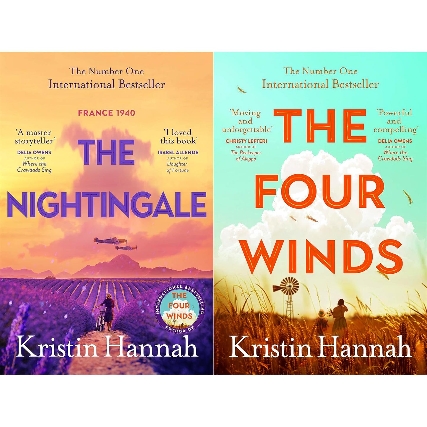 Kristin Hannah’s Historical Fiction Duo (2 Books Set): The Nightingale – WWII Sisters’ Bravery and Sacrifice, and The Four Winds