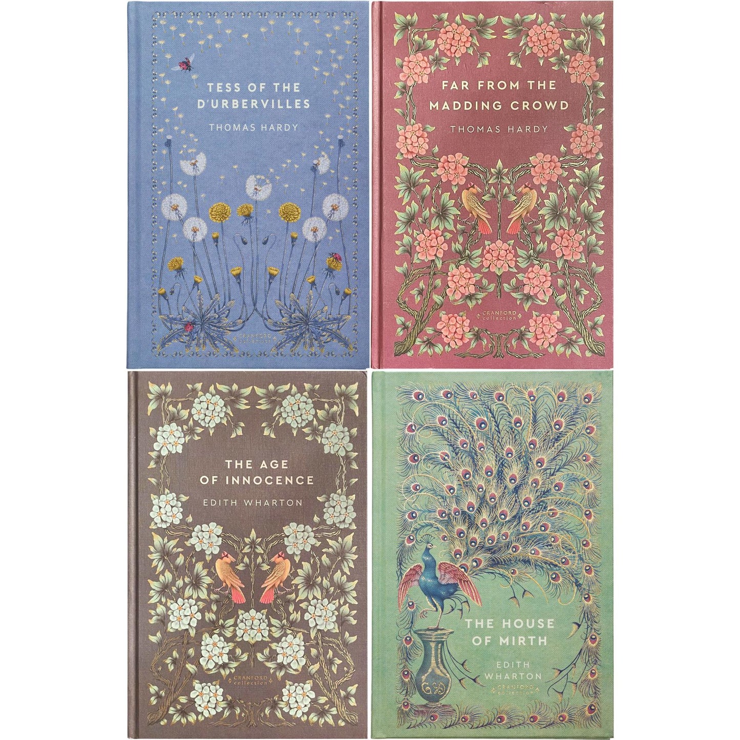 The Tragic Romances & Society Collection: Tess of d’Urbervilles & Madding Crowd by T. Hardy, Age of Innocence & House of Mirth by E. Wharton (Hardcover, 4 Books) – A Beautiful Cranford Edition