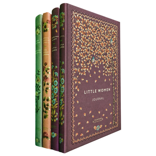 Sense and Sensibility by J. Austen, The Secret Garden by F. H. Burnett & Little Women by L. M. Alcott (Hardcover, 3 Books) with Little Women Journal – A Cranford Edition Set of Love & Growth