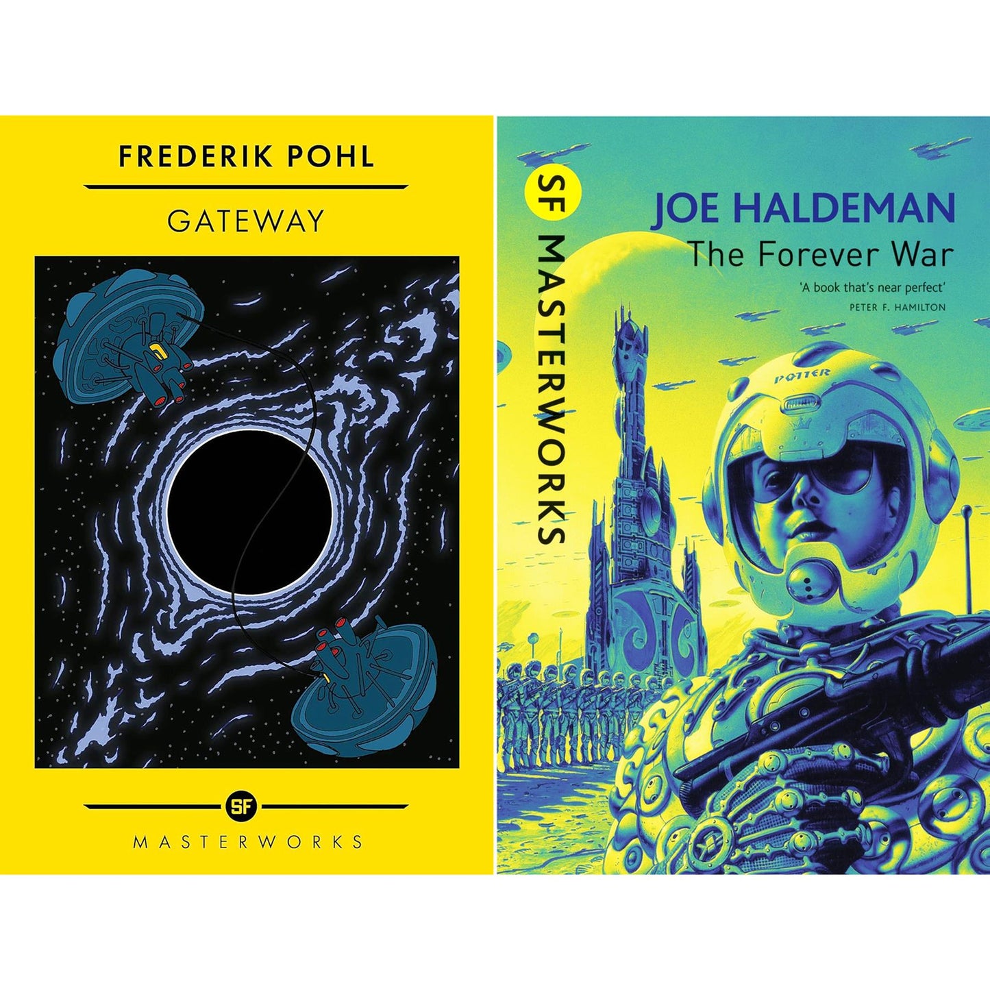 SF Masterworks Collection – Space Warfare, Time Dilation & Human Survival in Gateway by Frederik Pohl & The Forever War by Joe Haldeman (2-Book Set)