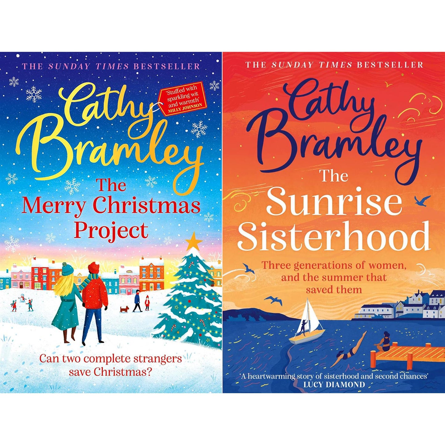 Cathy Bramley’s Sunday Times Bestsellers Collection (2 Books Set): The Merry Christmas Project and The Sunrise Sisterhood – Heartwarming Stories of Love, Friendship, and New Beginnings