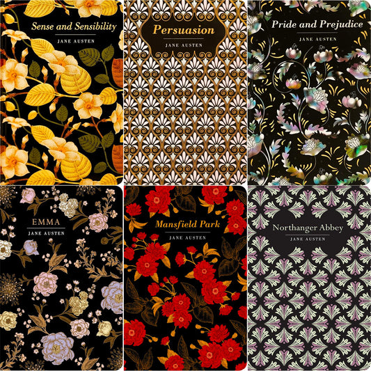 The Complete Jane Austen Collection: Pride and Prejudice, Sense and Sensibility, Emma & More (Hardcover, 6 Books) – Timeless Romance & Social Commentary in Exquisite Chiltern Editions