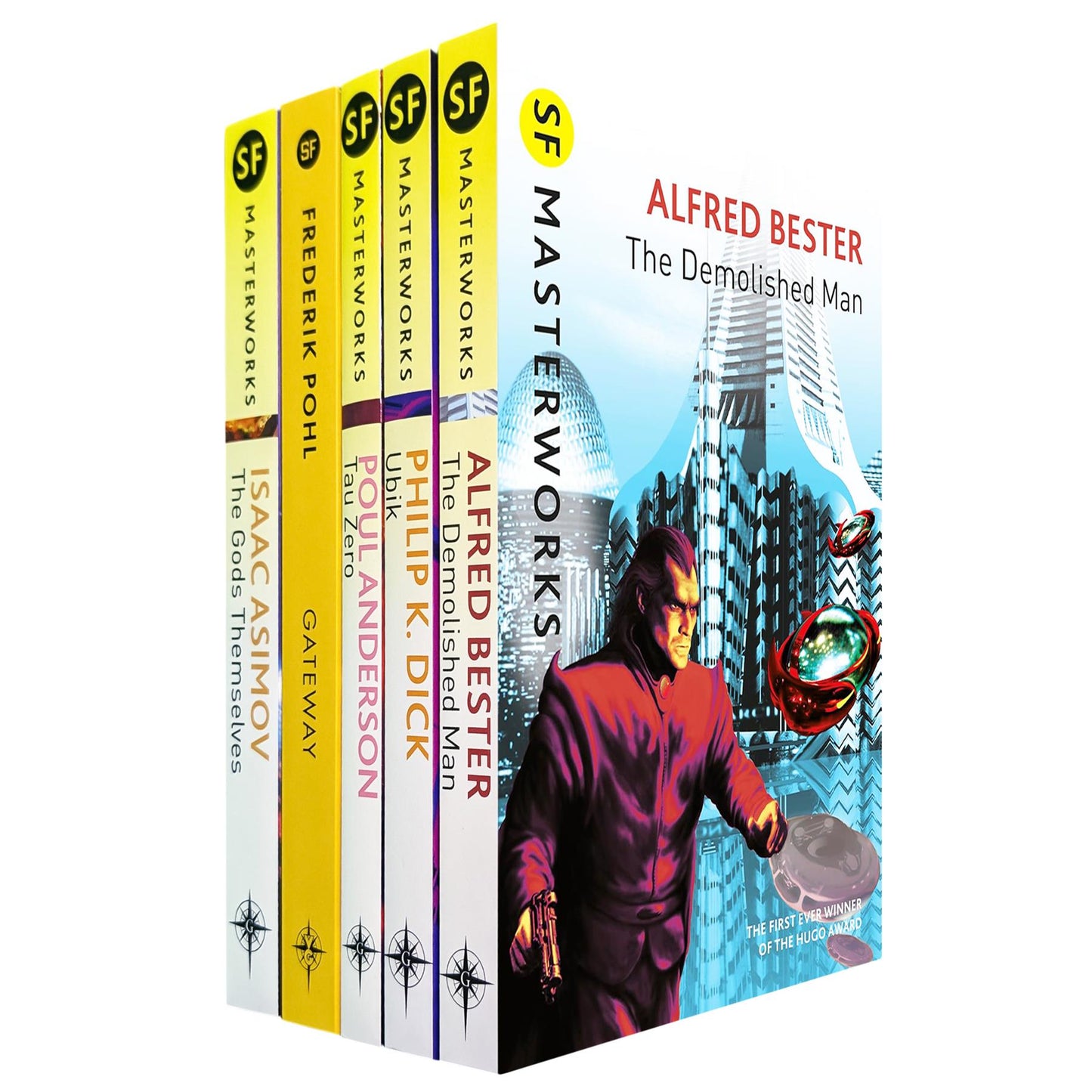 SF Masterworks Collection – Cosmic Exploration & Scientific Discoveries in Gods Themselves by Isaac Asimov, Gateway by Frederik Pohl, Tau Zero by Poul Anderson & More (5-Book Set)