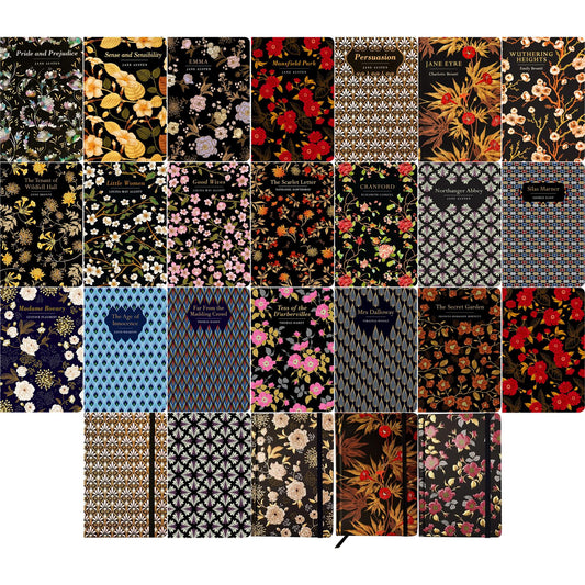 The Women in Literature Collection: Little Women, Persuasion, Wuthering Heights, Madame Bovary & More (Hardcover, 20 Books) with Six Notebooks – Timeless Classics in Elegant Chiltern Editions