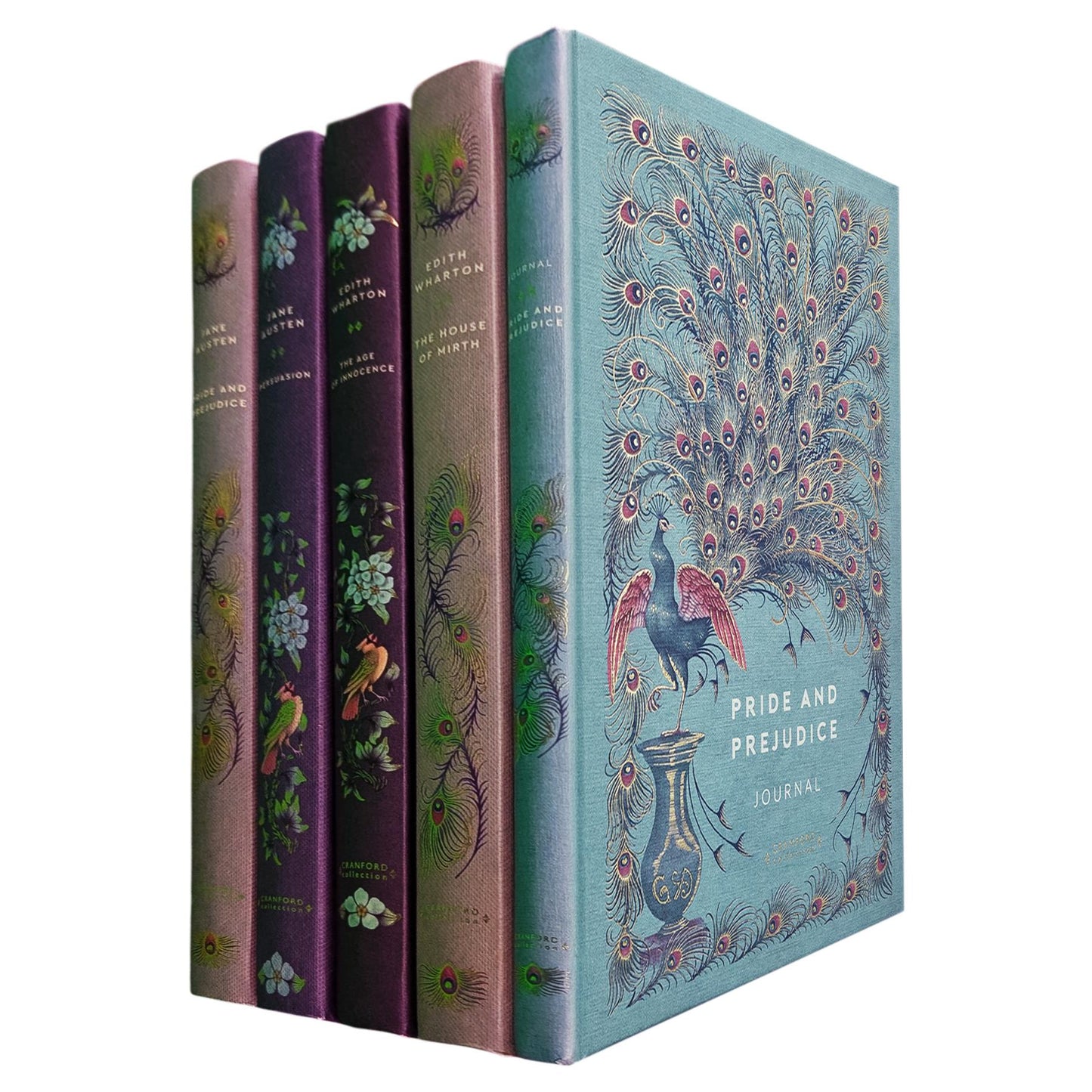 Pride and Prejudice & Persuasion by Jane Austen, The Age of Innocence & The House of Mirth by Edith Wharton (Hardcover, 4 Books) with Journal – A Cranford Edition Set of Love, Society & Ambition