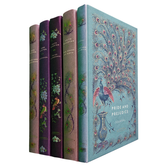 Pride and Prejudice & Persuasion by Jane Austen, The Age of Innocence & The House of Mirth by Edith Wharton (Hardcover, 4 Books) with Journal – A Cranford Edition Set of Love, Society & Ambition