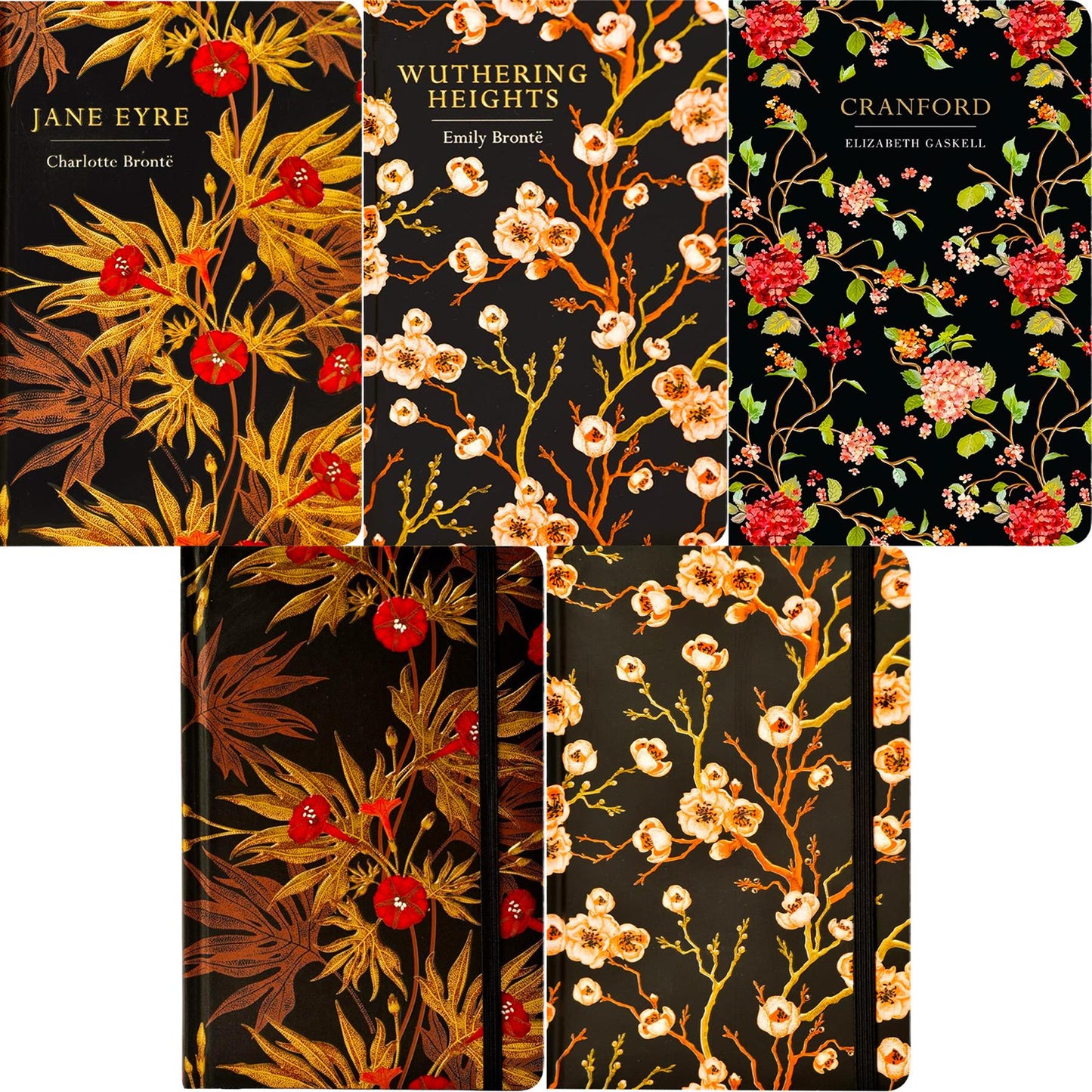 Jane Eyre, Wuthering Heights & Cranford (Hardcover, 3 Books) with Matching Notebooks – Timeless Classics in Exquisite Chiltern Editions