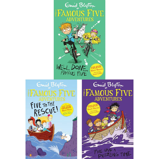 Famous Five Colour Short Stories – 3-Book Set: Well Done, Five to the Rescue & Five Have a Puzzling Time! by Enid Blyton (Paperback)