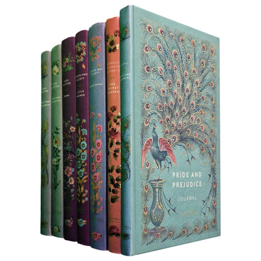 Pride and Prejudice by J. Austen, Little Women by L. M. Alcott, The Secret Garden by F. H. Burnett And More (Hardcover, 6 Books) with Journal – In A Beautiful Cranford Edition