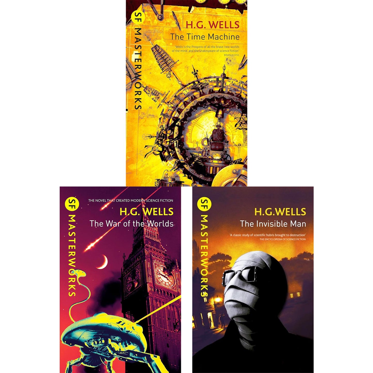 H.G. Wells SF Masterworks – Time Travel, Alien Invasions & Unseen Forces in The Time Machine, The War of the Worlds & The Invisible Man (3-Book Set)