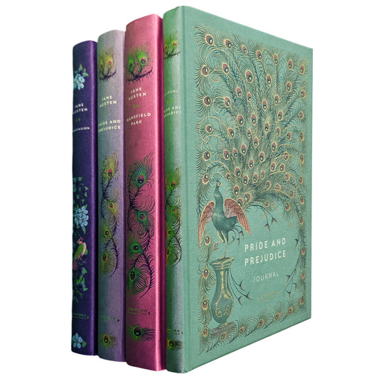 Pride and Prejudice, Persuasion, and Mansfield Park by Jane Austen (Hardcover) with Pride and Prejudice Journal – A Cranford Edition Set of Romance, Second Chances, and Timeless Elegance