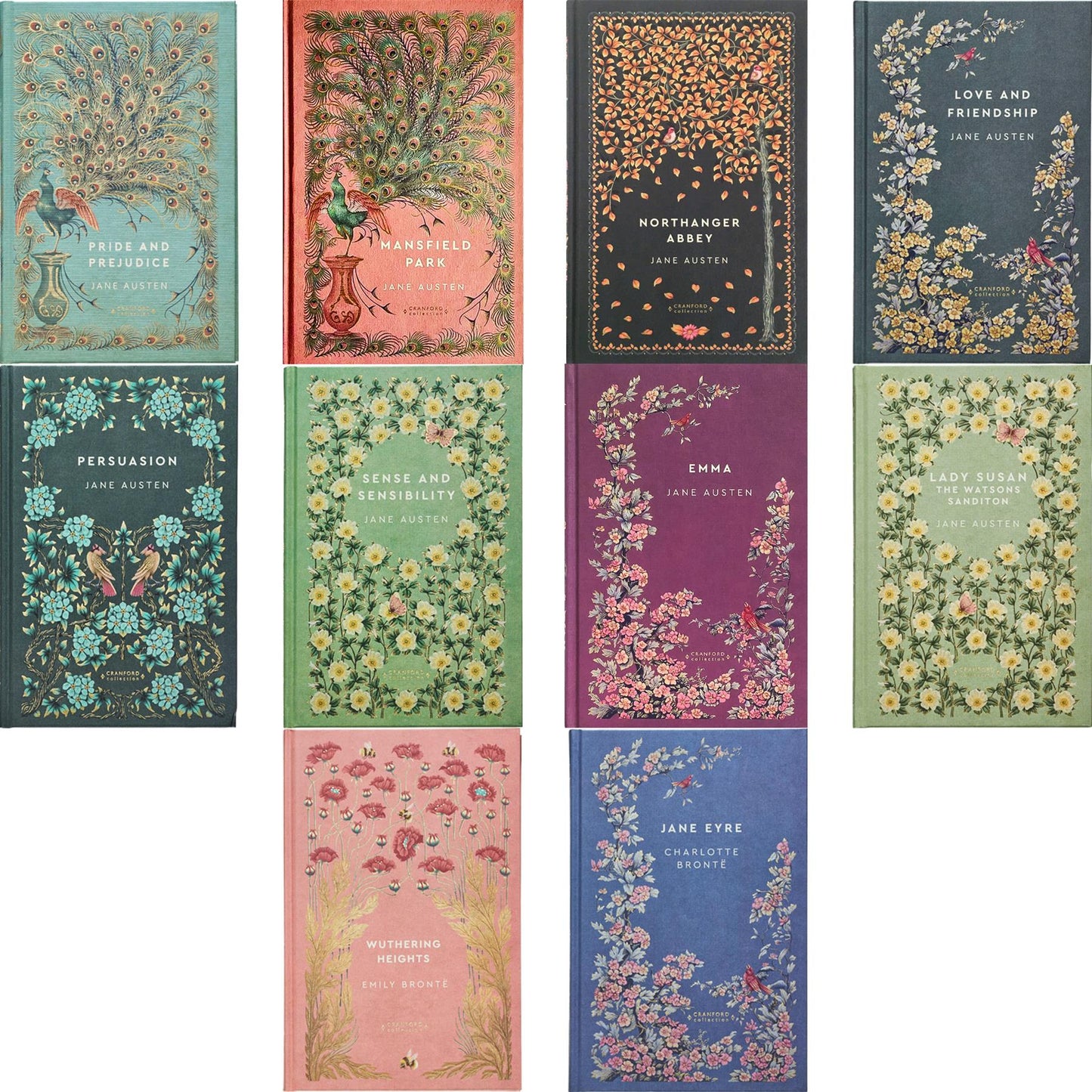 Brontë Sisters & Jane Austen: A Luxurious 10-Book Hardcover Set – Cranford Edition of Timeless Classics with Gold-Stamped Covers, Featuring Love, Ambition & Society in Stunning Collectible Books