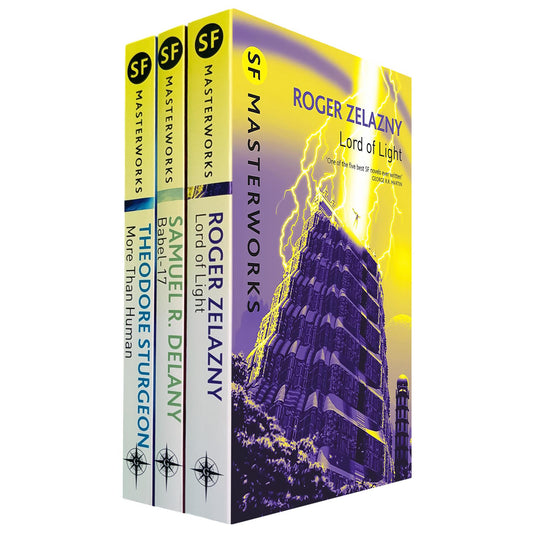 SF Masterworks Collection – Human Nature, Consciousness & Identity in More Than Human by Theodore Sturgeon, Lord of Light by Roger Zelazny & Babel-17 by Samuel R. Delany (3-Book Set)