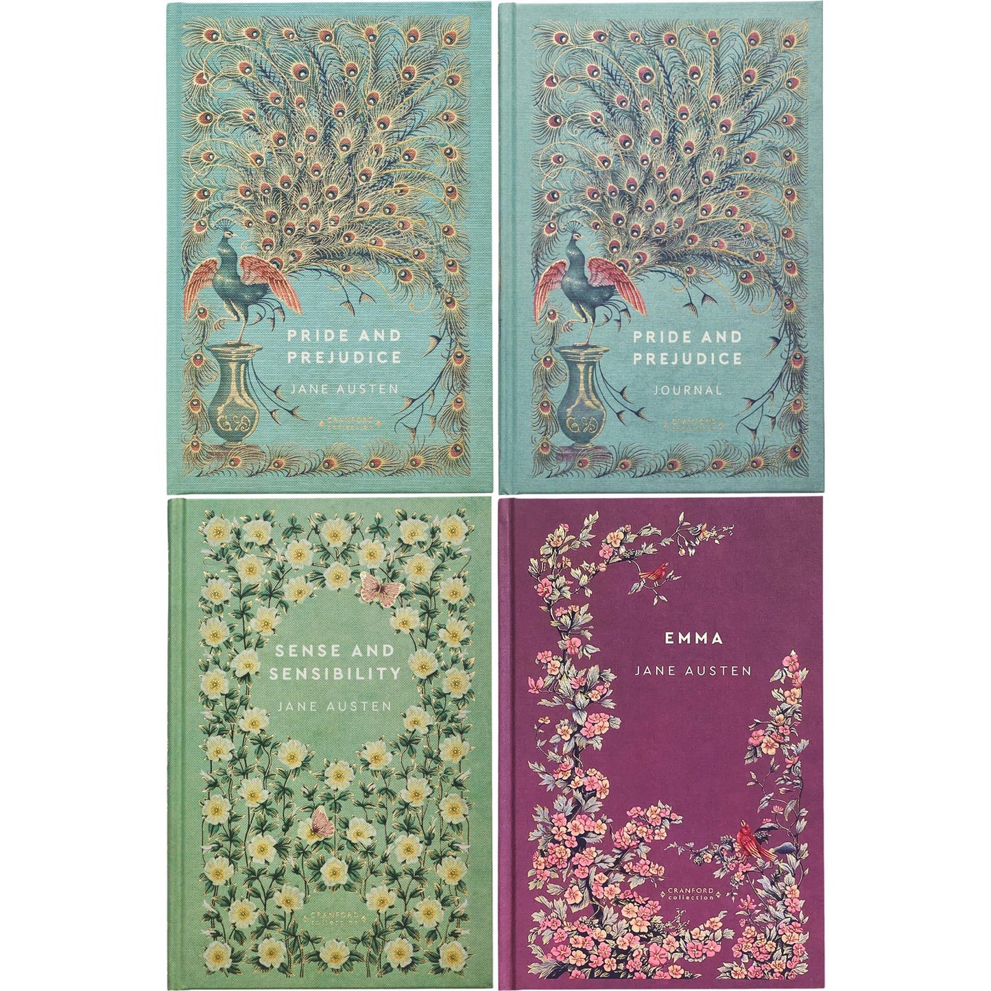 Pride and Prejudice by J. Austen, Little Women by L. M. Alcott, The Secret Garden by F. H. Burnett & More (Hardcover, 6 Books) with 3 Journals – A Beautiful Cranford Edition