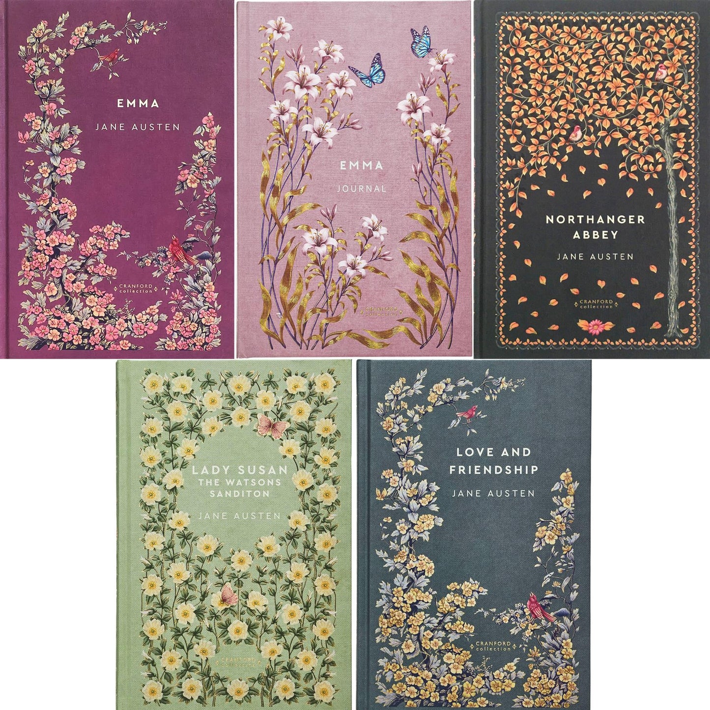 Jane Austen’s Wit and Satire Collection: Emma, Northanger Abbey, Lady Susan, Love and Friendship (Hardcover) with Emma Journal – A Cranford Edition Set of Timeless Stories & Humour