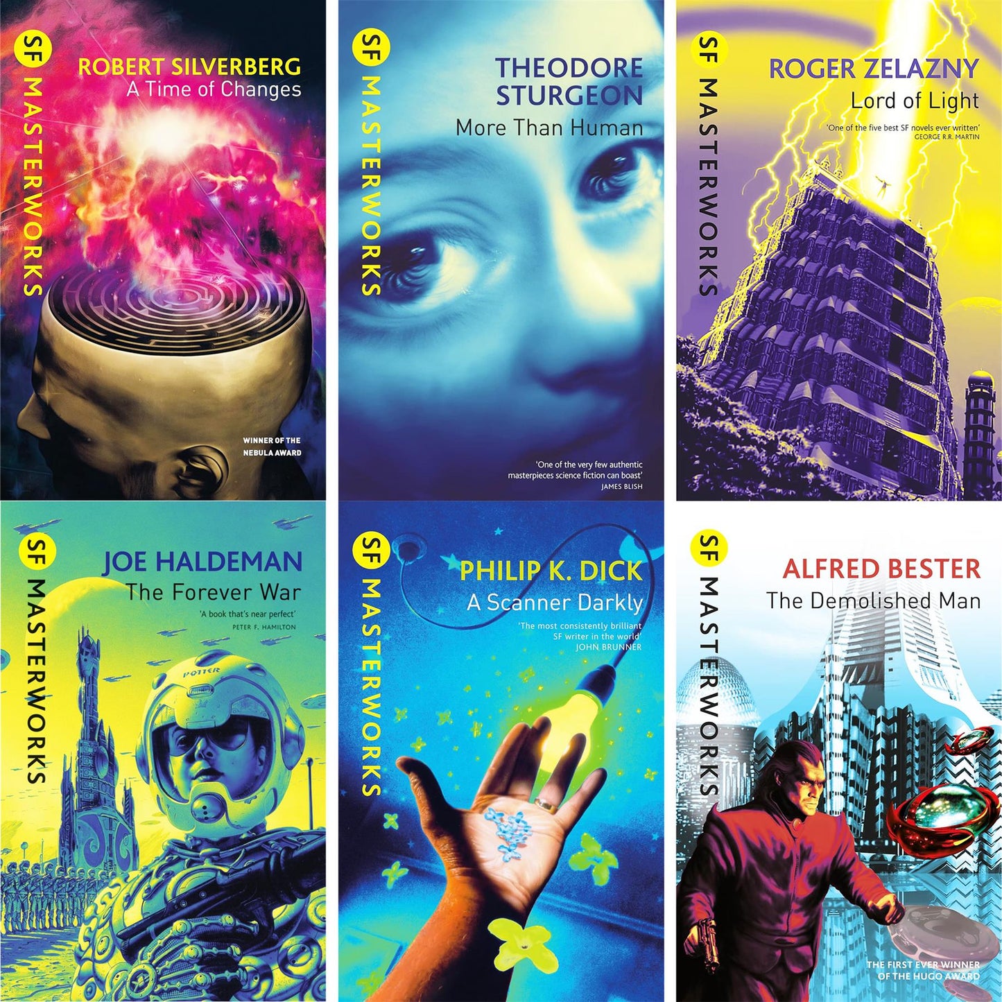 SF Masterworks Collection – Evolution, Identity & Change in More Than Human by Theodore Sturgeon, Lord of Light by Roger Zelazny, The Forever War by Robert Silverberg & More (6-Book Set)
