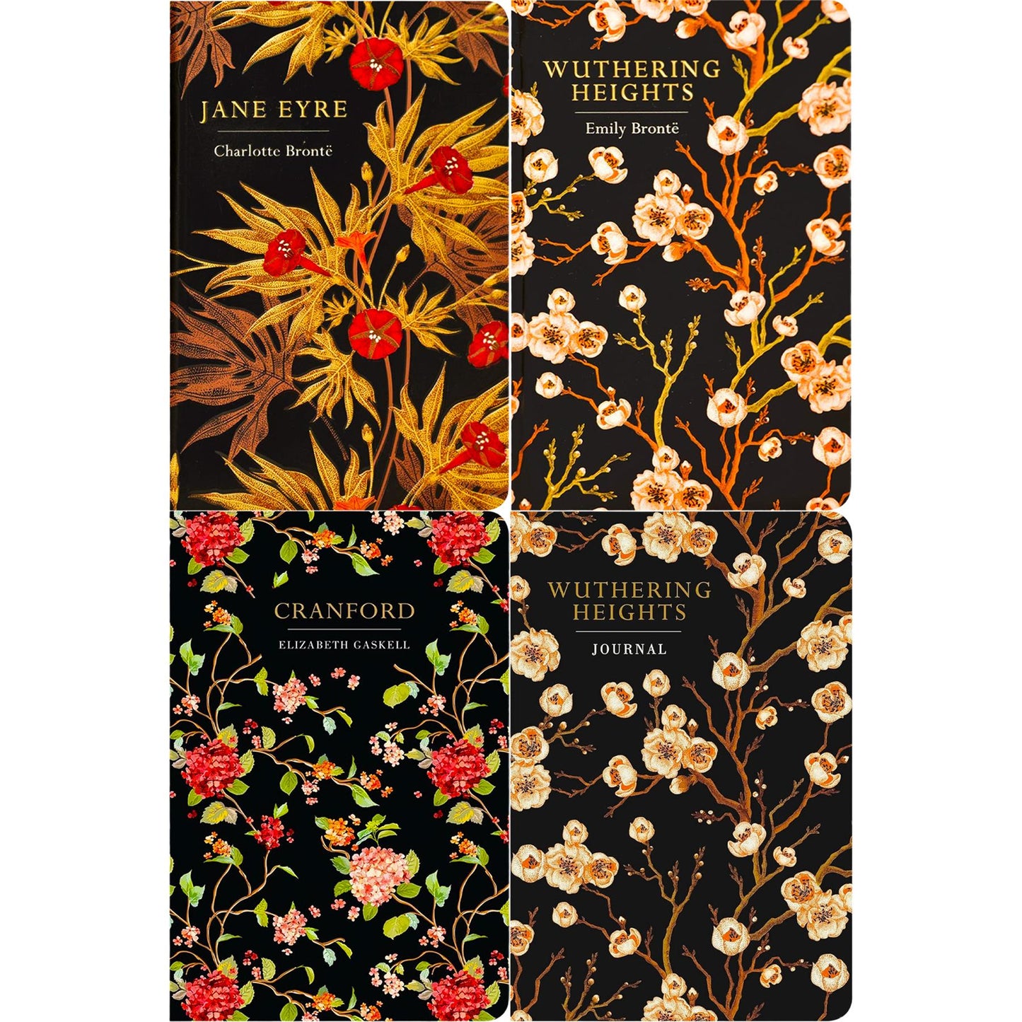 Classic Literature Set: Jane Eyre, Wuthering Heights & Cranford (Hardcover, 3 Books) with Matching Wuthering Heights Journal – Exquisite Chiltern Editions
