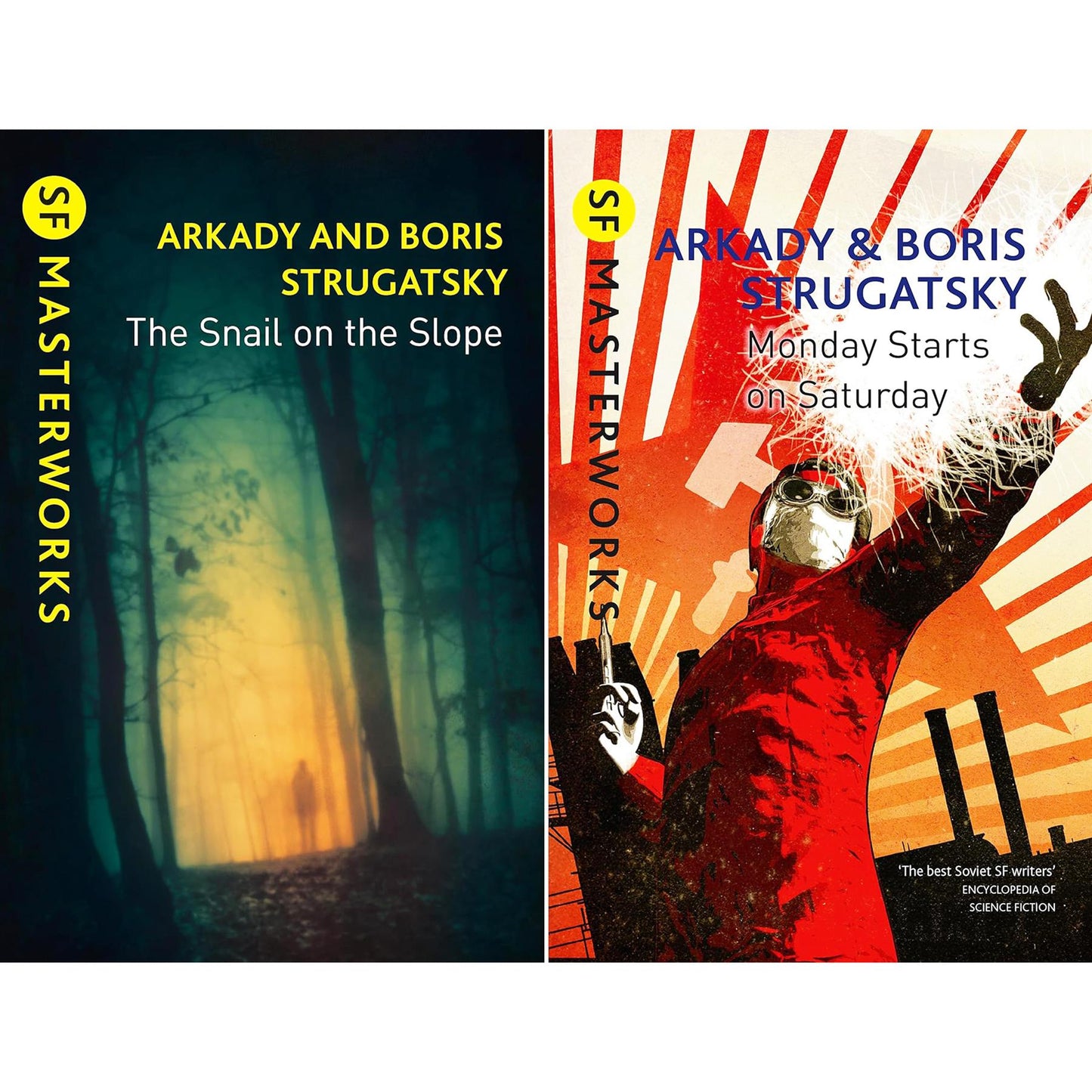 SF Masterworks Collection – Surreal Science Fiction & Bureaucratic Absurdities in Monday Starts on Saturday & Snail on the Slope by Arkady & Boris Strugatsky (2-Book Set)