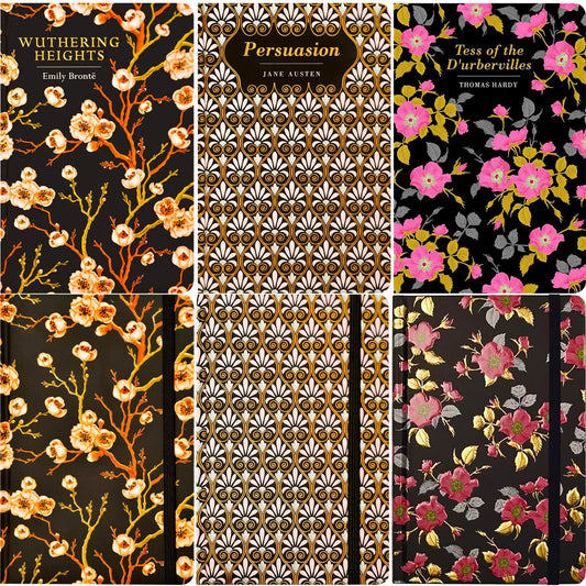 Persuasion by J. Austen, Wuthering Heights by E. Brontë & Tess of the d’Urbervilles by T. Hardy (Hardcover, 3 Books) with Three Matching Notebooks in Exquisite Chiltern Editions
