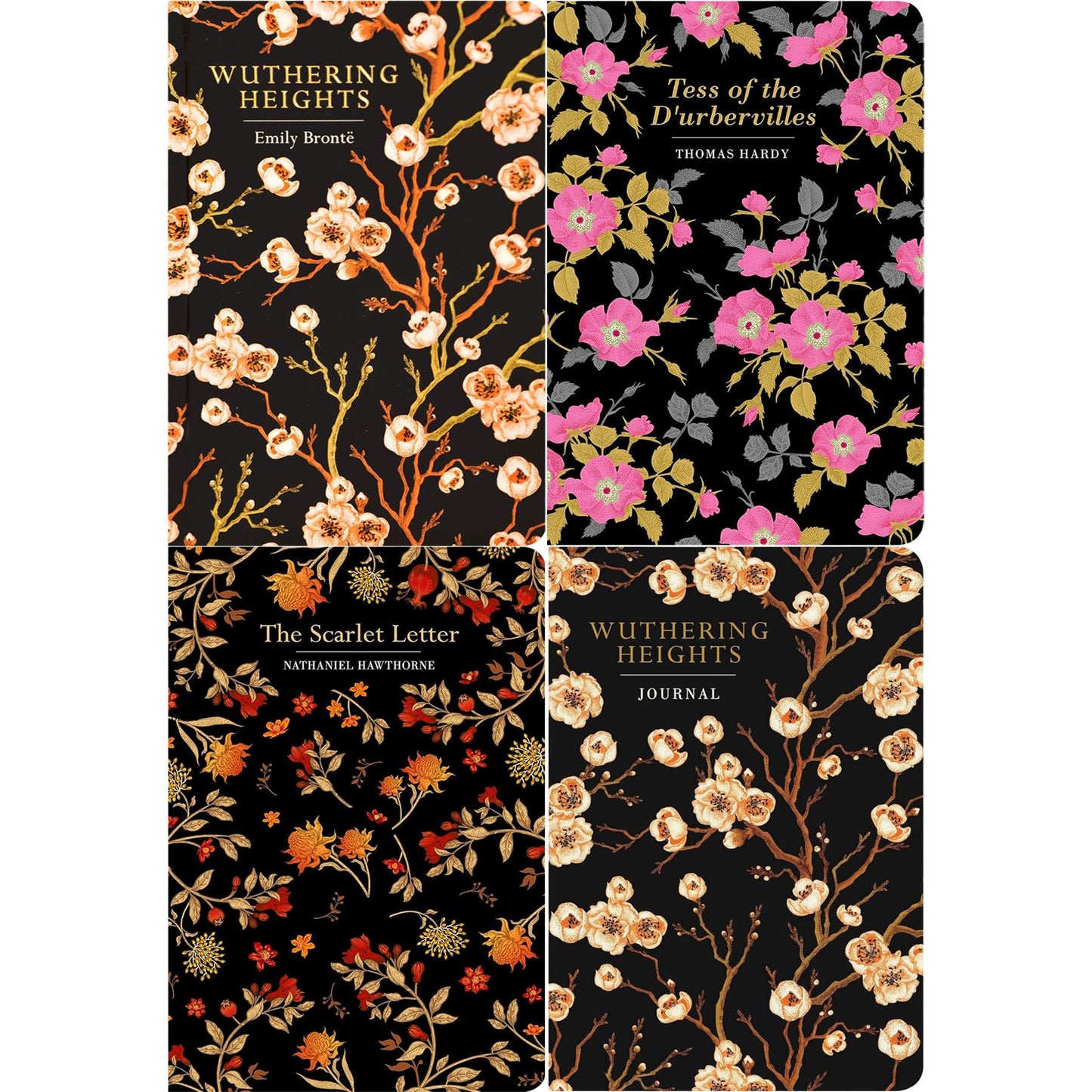Love, Tragedy & Redemption: Wuthering Heights, Tess of the D’Urbervilles & The Scarlet Letter (Hardcover, 3 Books) with a Matching Journal in Exquisite Chiltern Editions