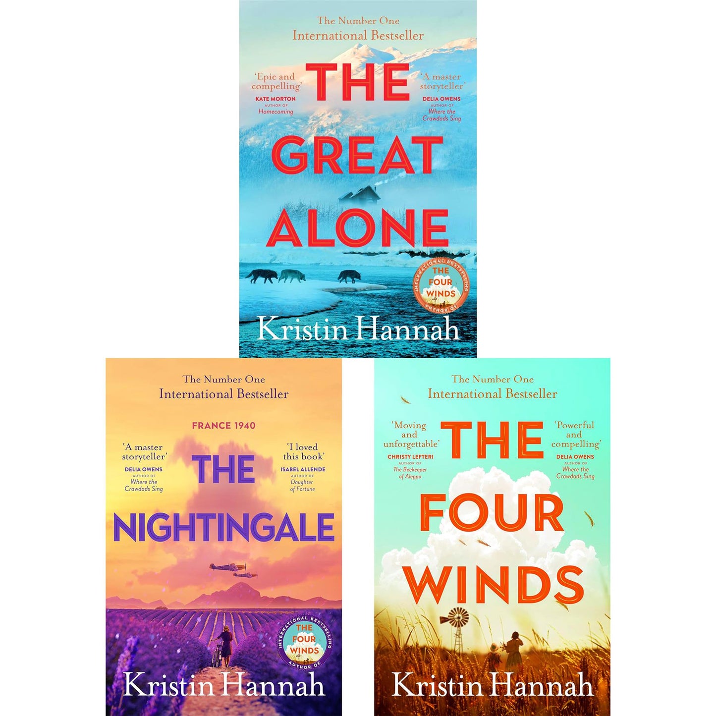 Kristin Hannah’s Historical Fiction Collection (3 Books Set): The Great Alone – Alaska Survival, The Nightingale – WWII Resistance, and The Four Winds – Strength in the Great Depression