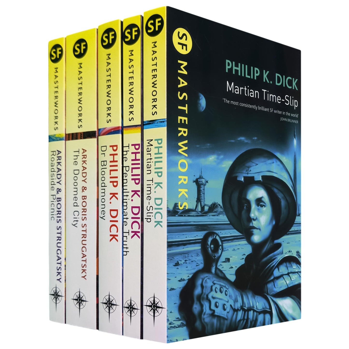 SF Masterworks by Dick & Strugatsky Brothers – Post-Apocalyptic Survival & Rebuilding Society in Roadside Picnic, Doomed City, Dr. Bloodmoney, Penultimate Truth & Martian Time Slip (5-Book Set)