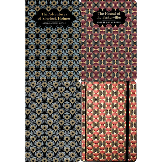 The Sherlock Holmes Collection: Adventures of Sherlock Holmes & The Hound of the Baskervilles (Hardcover, 2 Books) with Matching Notebooks – Classic Detective Tales in Exquisite Chiltern Editions
