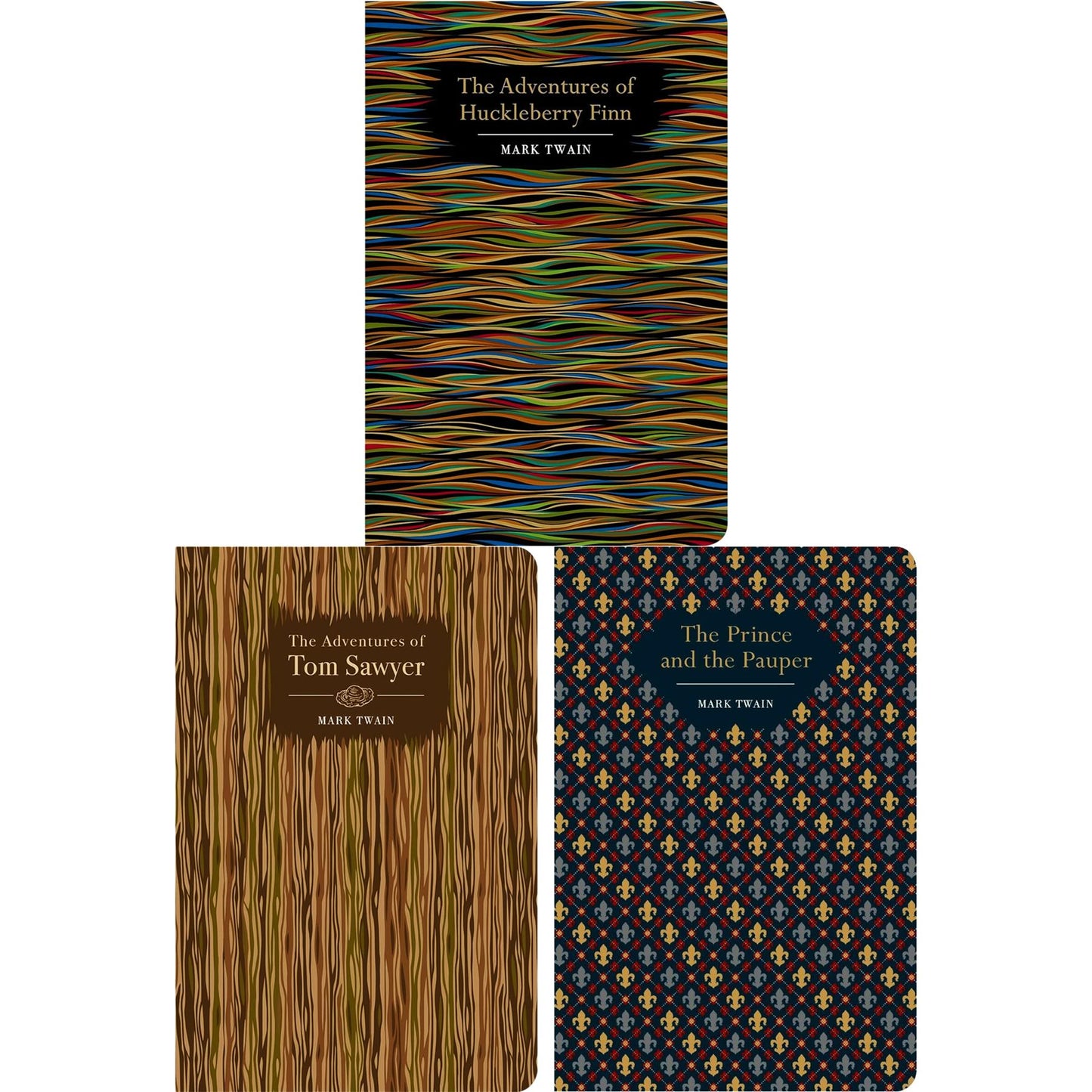 The Mark Twain Collection: Huckleberry Finn, Tom Sawyer & The Prince and the Pauper (Hardcover, 3 Books) – Classic Adventure & Satire in Exquisite Chiltern Editions