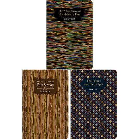 The Mark Twain Collection: Huckleberry Finn, Tom Sawyer & The Prince and the Pauper (Hardcover, 3 Books) – Classic Adventure & Satire in Exquisite Chiltern Editions