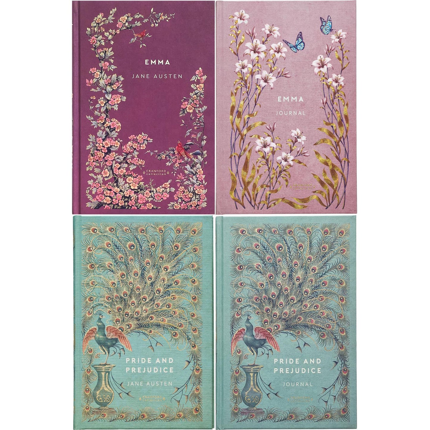 Emma & Pride and Prejudice by Jane Austen (Hardcover, Cranford Edition) with Matching Journals – A Luxurious Set of Timeless Romance, Wit, and Elegance