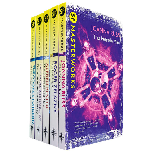 SF Masterworks Human Mind Collection – Exploring Self, Identity & Intelligence in More Than Human, Andromeda Anthology, The Demolished Man, Lord of Light, Female Man (5-Book Set)