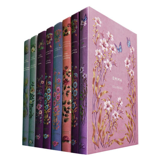 Emma by J. Austen, Little Women by L. M. Alcott, The Secret Garden by F. H. Burnett & More (Hardcover, 6 Books) with Little Women & Emma Journals – A Beautiful Cranford Edition