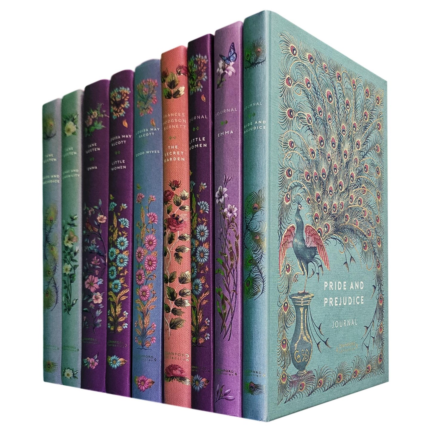 Pride and Prejudice by J. Austen, Little Women by L. M. Alcott, The Secret Garden by F. H. Burnett & More (Hardcover, 6 Books) with 3 Journals – A Beautiful Cranford Edition