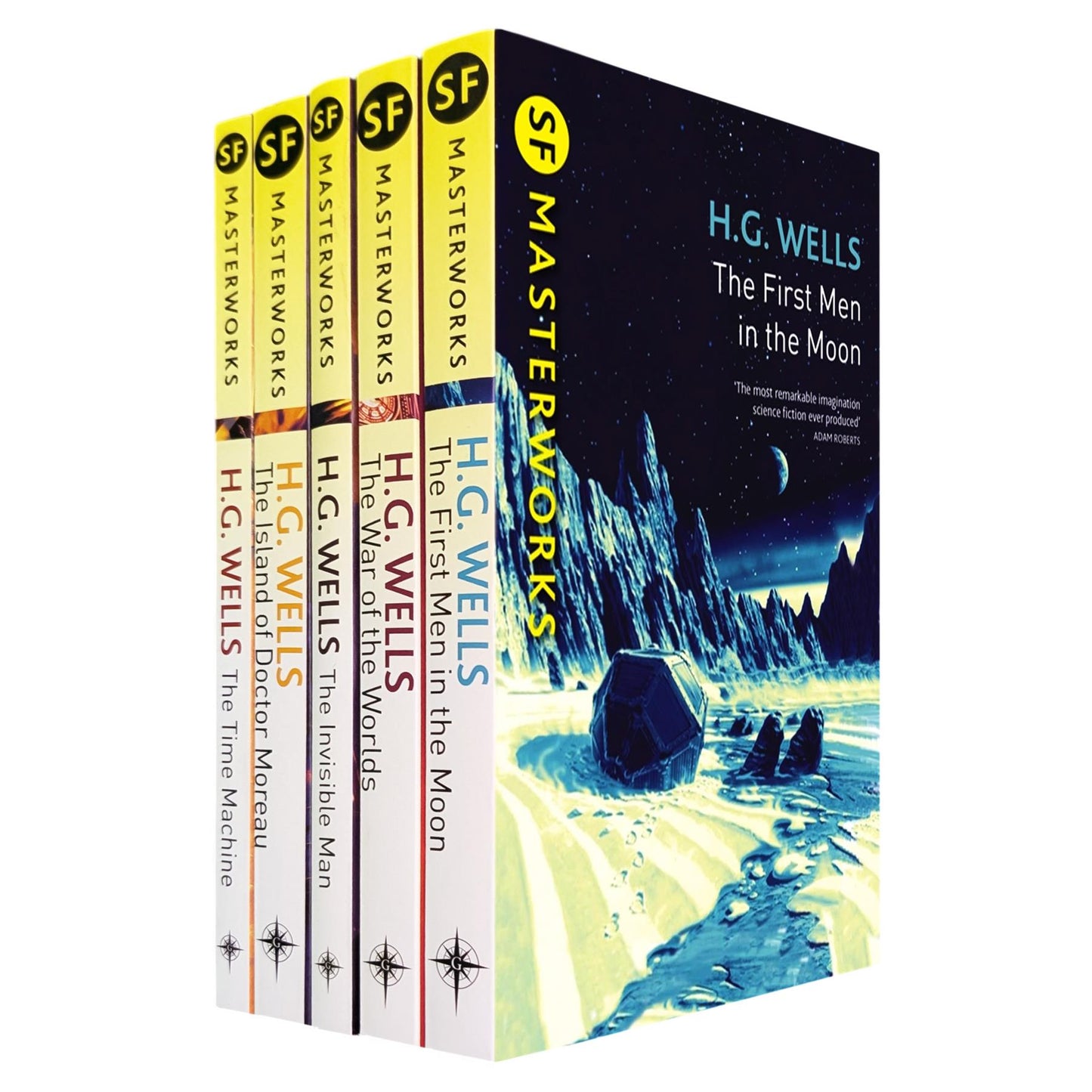 H.G. Wells SF Masterworks Collection – Time Travels & Alien Invasions in Time Machine, Island of Doctor Moreau, Invisible Man, War of the Worlds & First Men in the Moon (5-Book Set)