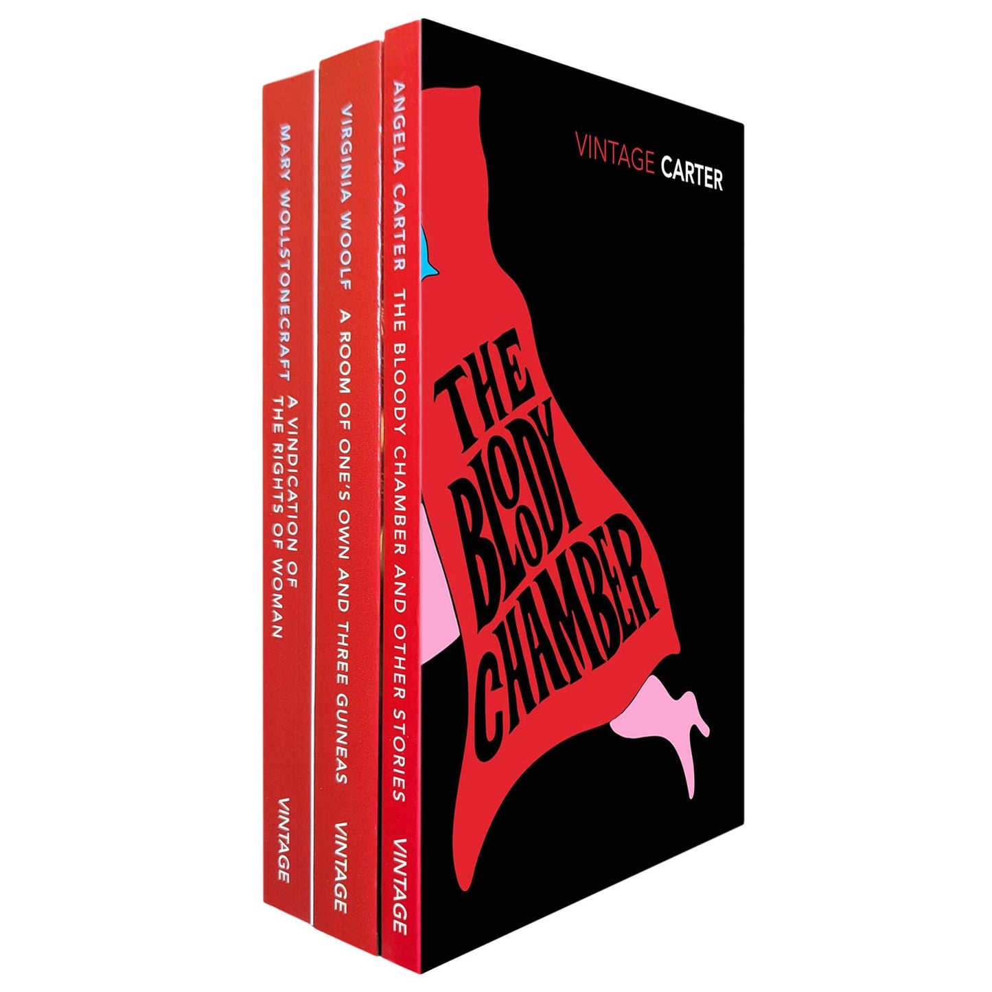 Modern Feminist Collection: A Vindication of the Rights of Woman by Mary Wollstonecraft, A Room of One’s Own by Virginia Woolf & The Bloody Chamber by Angela Carter (3-Book Vintage Classics Set)