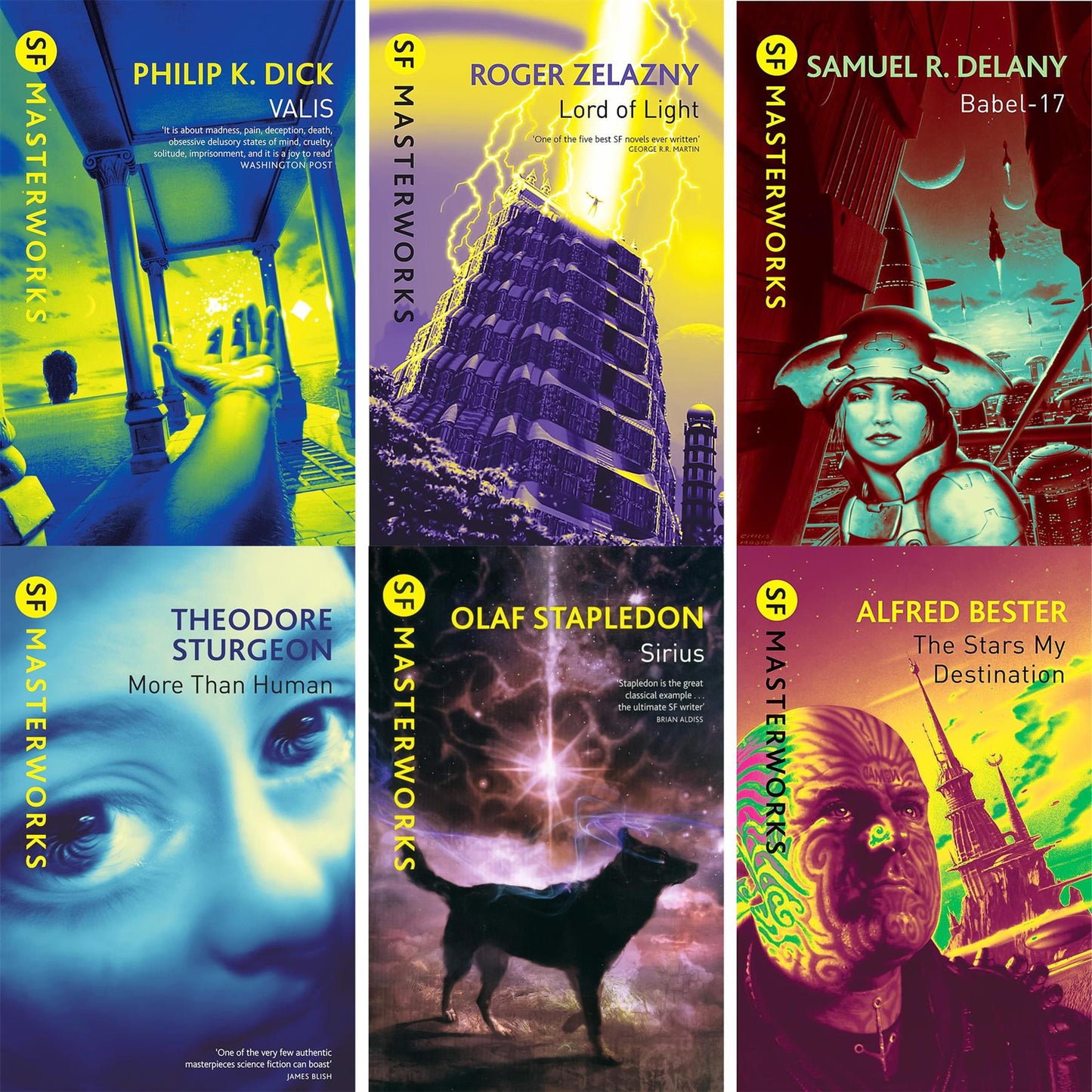 Philosophical & Existential Sci-Fi Collection – SF Masterworks on Human Nature & Existence in Valis, Lord of Light, Babel-17, More Than Human, Sirius & The Stars My Destination (6-Book Set)
