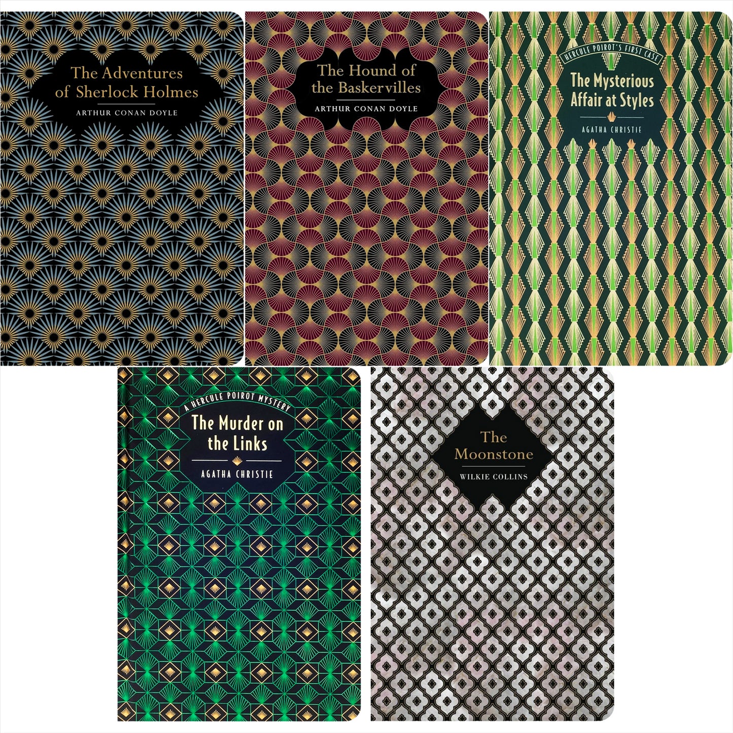The Detective & Mystery Classics Collection: Sherlock Holmes, The Hound of the Baskervilles, The Mysterious Affair at Styles & More (Hardcover, 5 Books) in Exquisite Chiltern Classics Editions