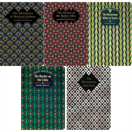 The Detective & Mystery Classics Collection: Sherlock Holmes, The Hound of the Baskervilles, The Mysterious Affair at Styles & More (Hardcover, 5 Books) in Exquisite Chiltern Classics Editions