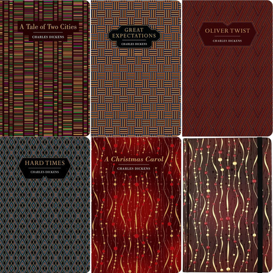 The Charles Dickens Collection: A Tale of Two Cities, Great Expectations, Oliver Twist & More (Hardcover, 5 Books) with a Matching Ruled Notebook in Exquisite Chiltern Editions