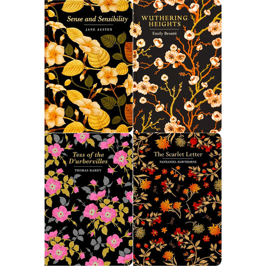 Timeless Love & Redemption: Sense and Sensibility, Wuthering Heights, Tess of the d’Urbervilles & The Scarlet Letter (Hardcover, 4 Books)with Two Matching Journals – Exquisite Chiltern Editions